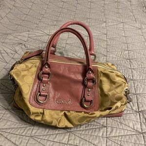 Coach new without tags purple / tan Ashley satchel